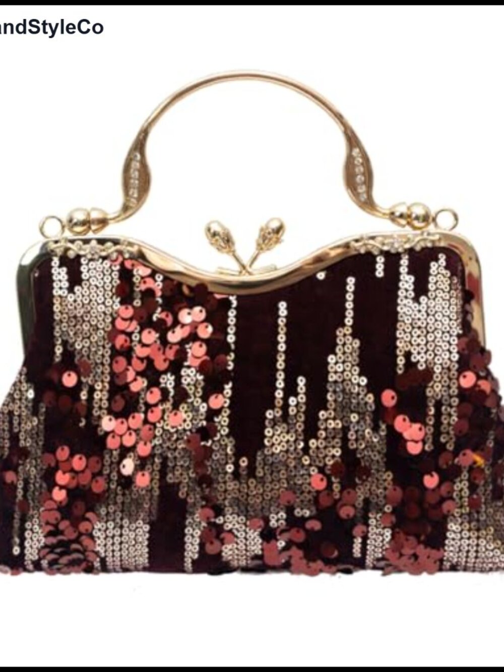 Sequined Velvet Evening Clutch Bag Vintage Flower Cocktail Purse for Wedding